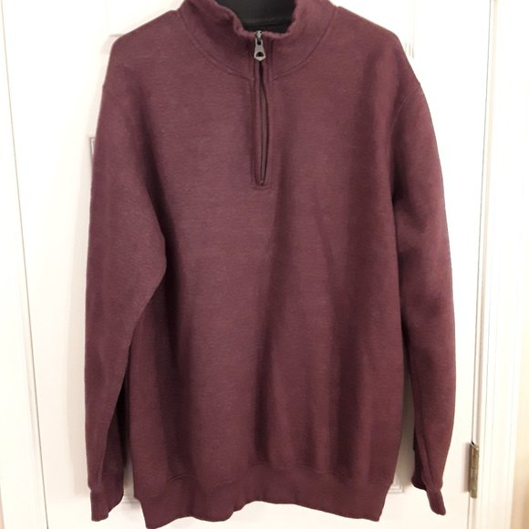 Mountain Ridge Mens 1/4 Zip Pullover sweatshirt AL maroon never worn - Picture 5 of 9